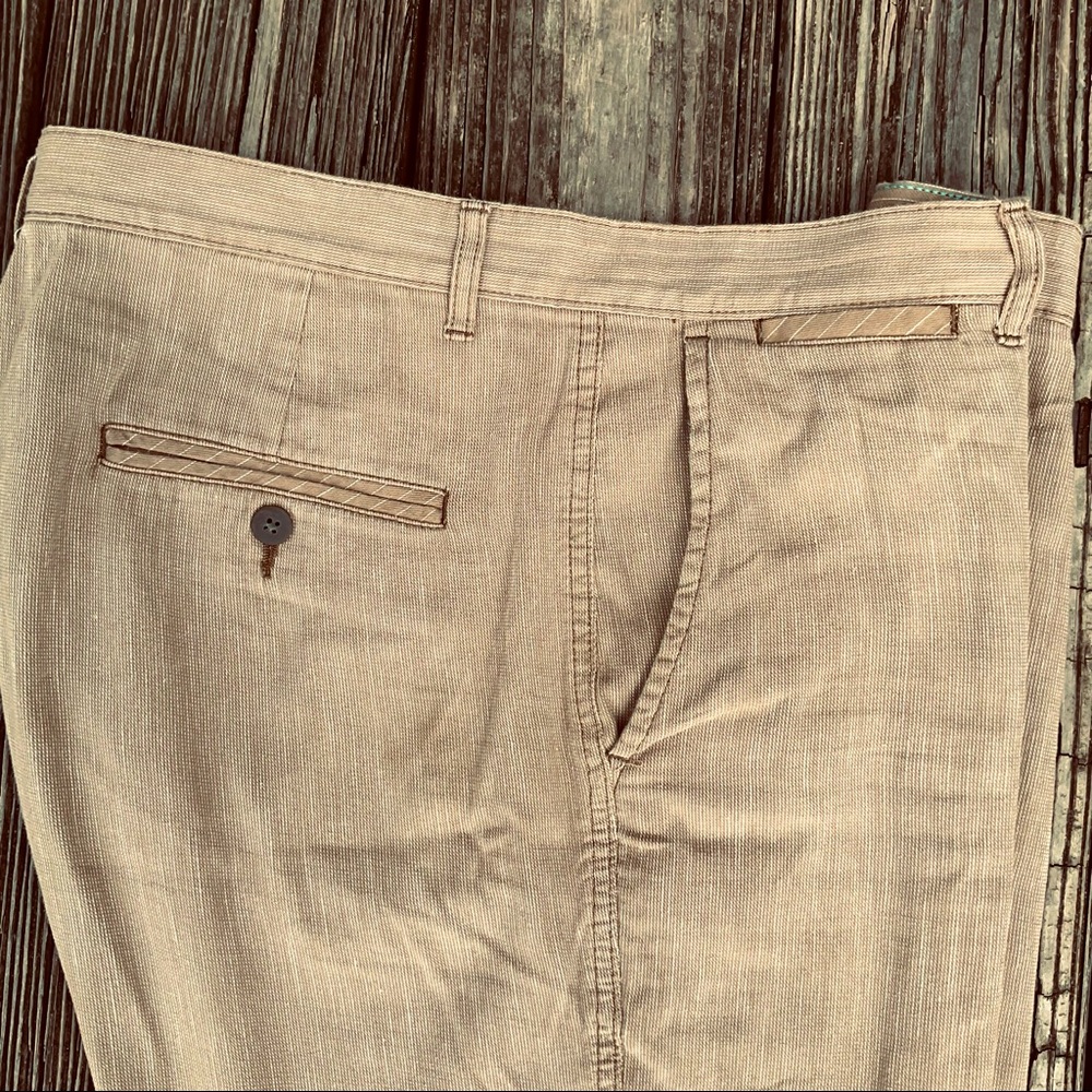 Caribbean Mens Flat Front Shorts Tan 34 - Picture 3 of 5
